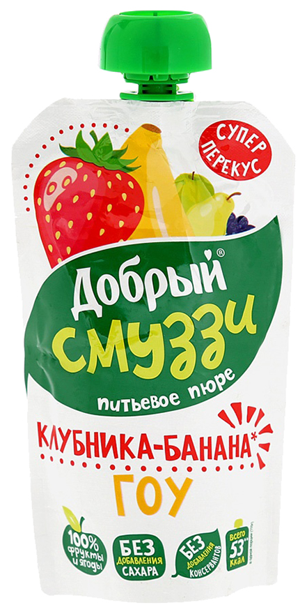 

Смузи Добрый клубника-банана гоу 110 г