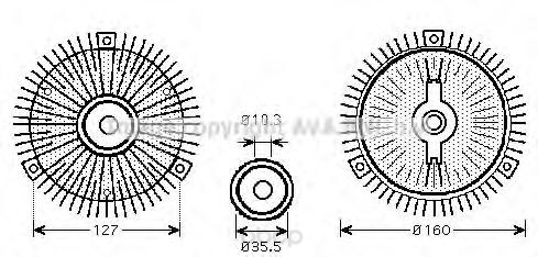 

Mуфта вентилятора двигателя MB W201, W124 85-00 Ava MSC408
