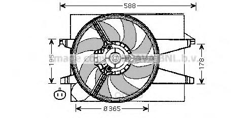 Вентилятор радиатора Ford Fiesta, Fusion, Mazda 2 01 Ava FD7541