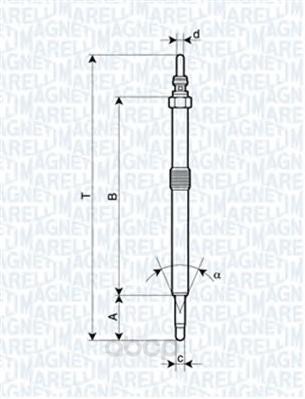 Свеча накаливания Magneti Marelli 062900026304