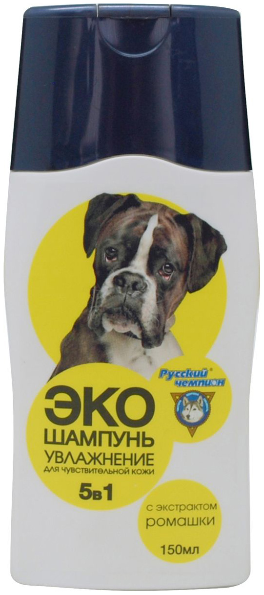 фото Шампунь для собак русский чемпион эко для чувствительной кожи, экстракт ромашки, 150 мл