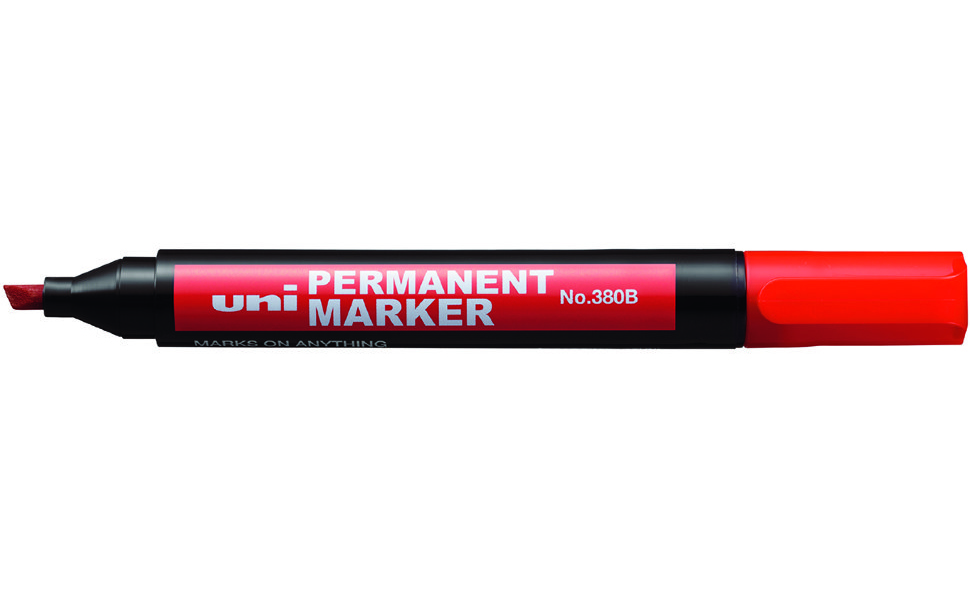 

Маркер перманентный Uni 380B 1-4,5мм клиновидный (красный, 1 штука)