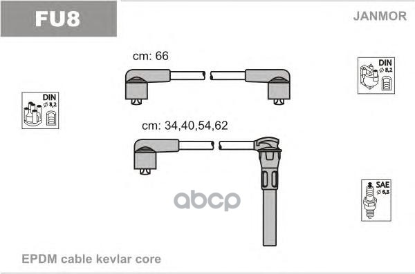 Комплект проводов зажигания JANMOR FU8