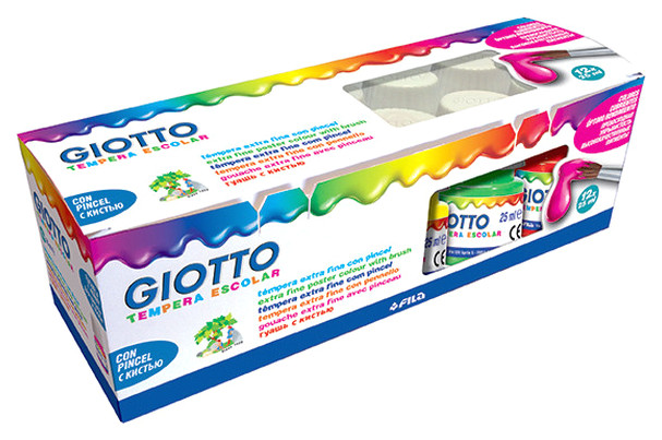 

Гуашь Giotto Tempera Escolar 12 цветов, Разноцветный, F356700