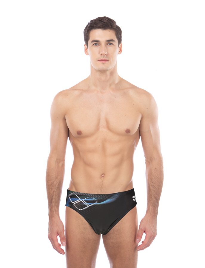 фото Плавки мужские arena briza brief черные; голубые 75 fr