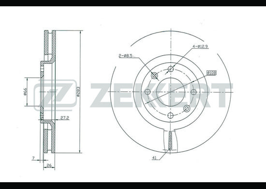 фото Тормозной диск zekkert bs-5024