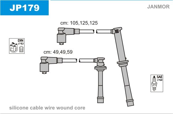 

Комплект проводов зажигания JANMOR JP179