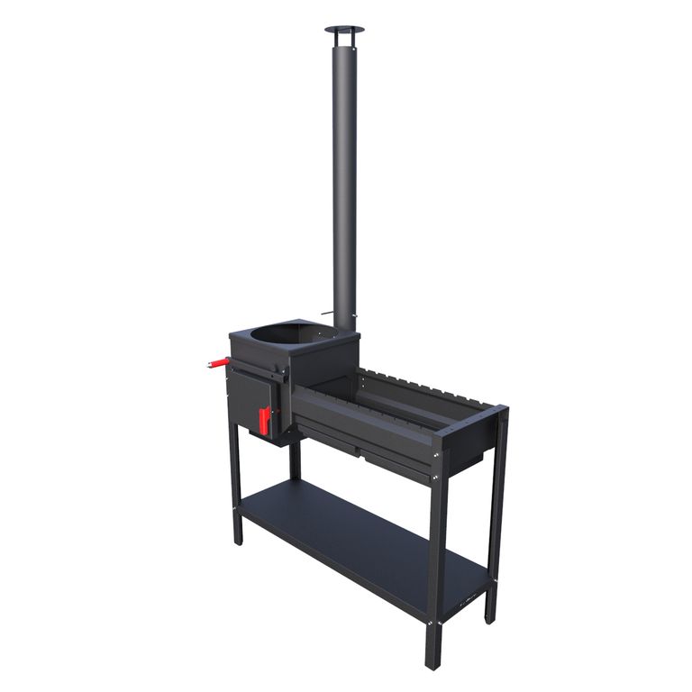 

Мангал Grillver Искандер Стандарт Эйр 113,5x66x223 см, Черный