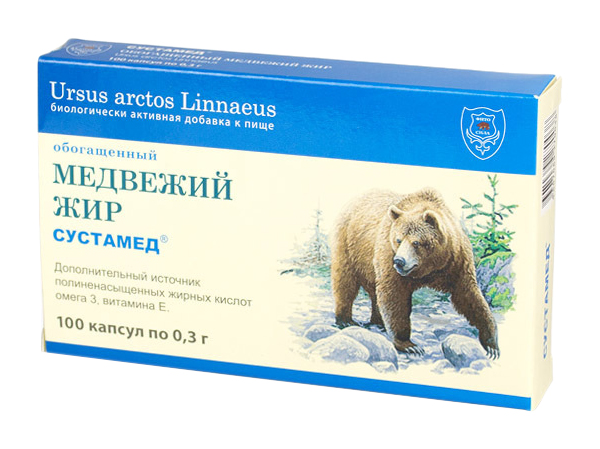 Медвежий жир обогащенный 100 капс, х 0,3 г Сустамед