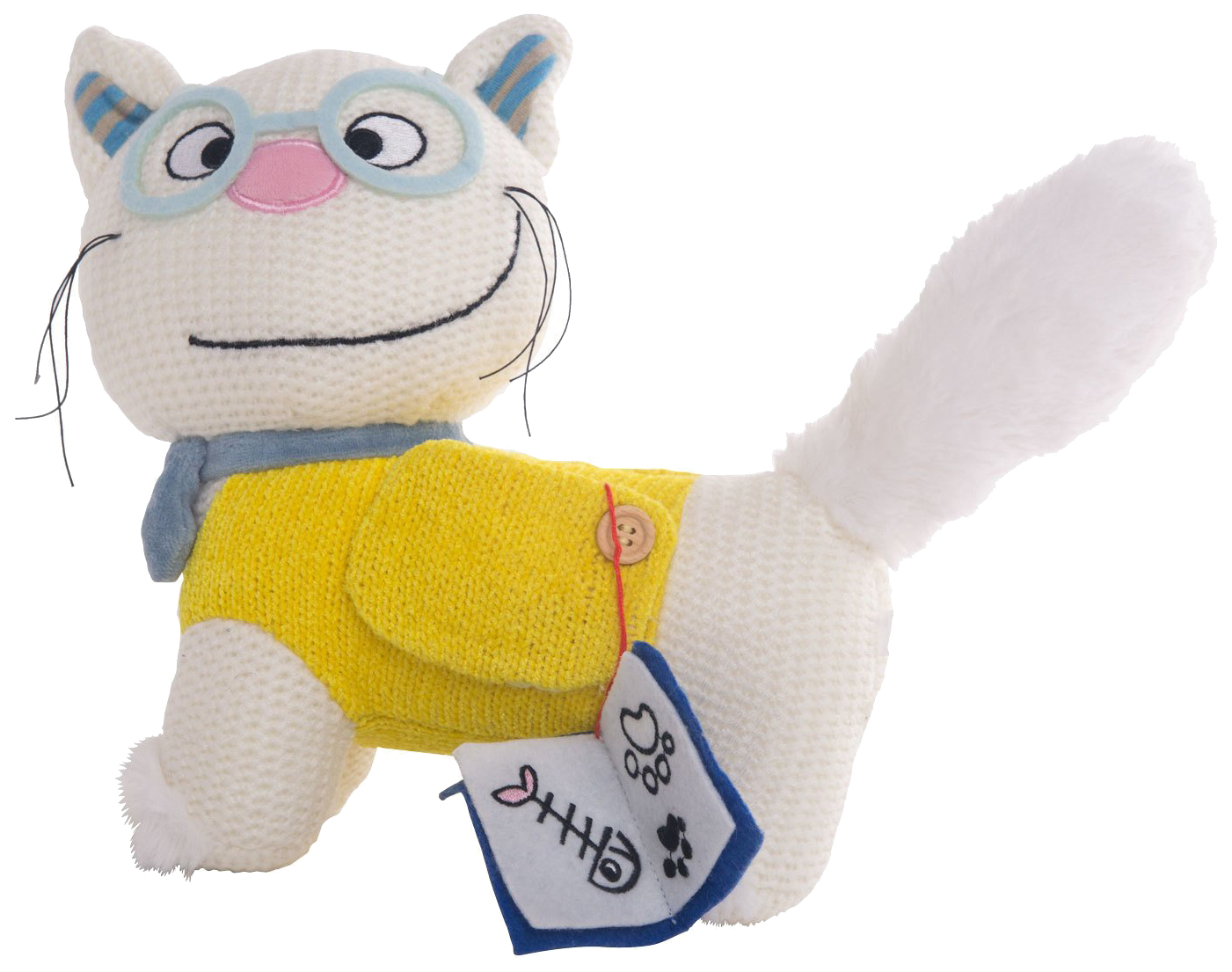 

Мягкая игрушка животное Gulliver Кот ботаник 51-T78046A, Белый