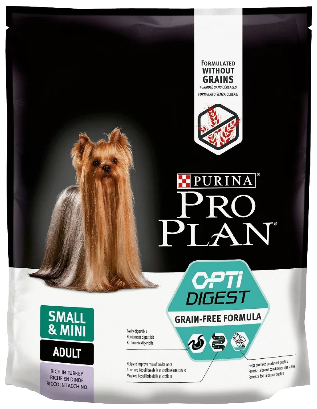 фото Сухой корм для собак pro plan optidigest small & mini adult grain free, индейка, 0,7кг