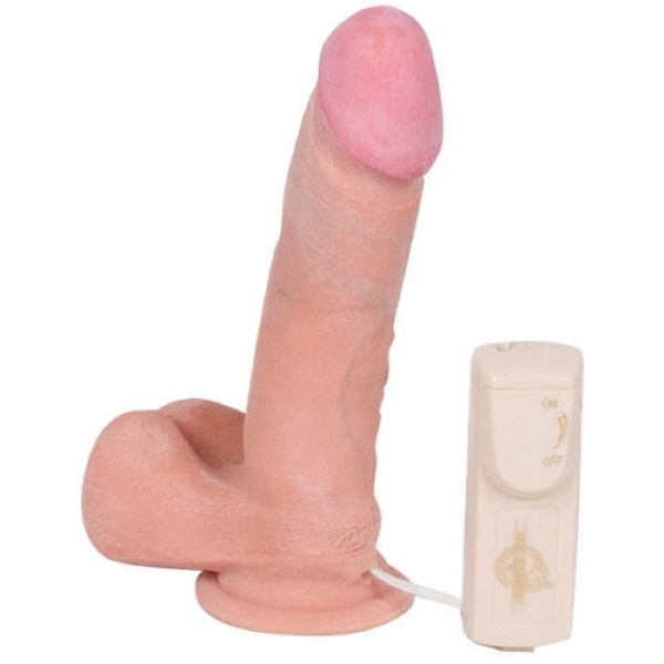 Фаллоимитатор Doc Johnson The Realistic Cock 6” на присоске с вибрацией