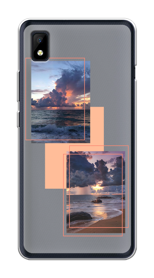 

Чехол на ZTE Blade L210 "Sky collage", Розовый;прозрачный;синий, 134150-1