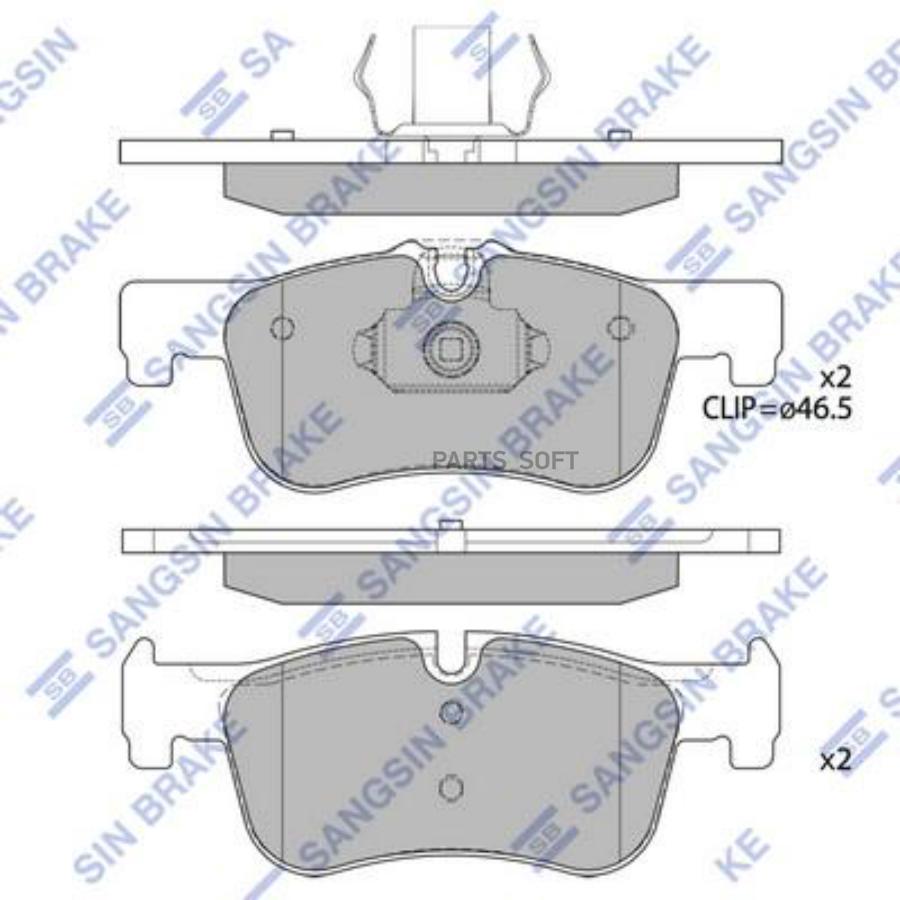 

Колодки передние BMW 1(F20/F21)/2(F22/F23) SANGSIN BRAKE SP4043, SP4043