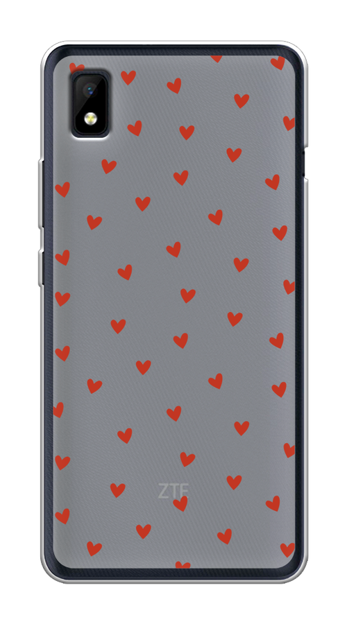 

Чехол на ZTE Blade L210 "Red hearts", Красный;прозрачный, 134150-1