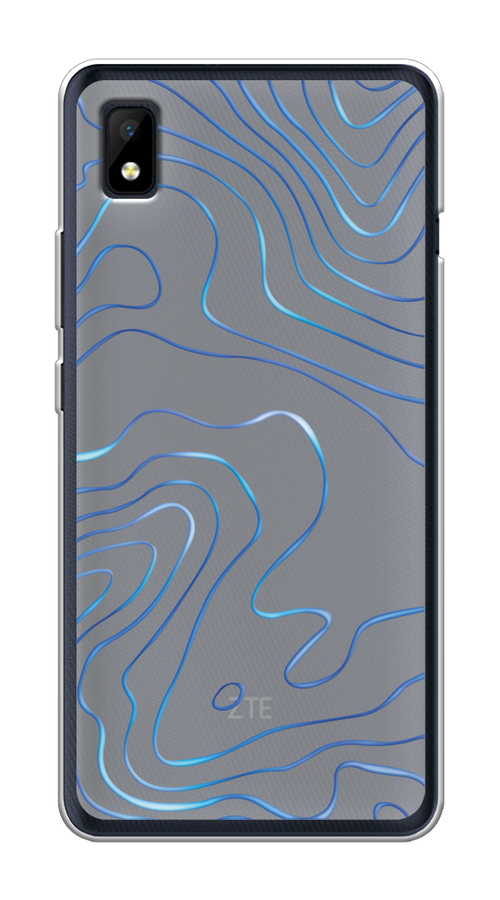 

Чехол на ZTE Blade L210 "Blue lines", Прозрачный;синий, 134150-1