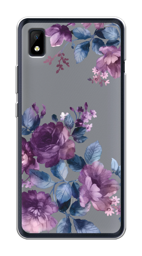 

Чехол на ZTE Blade L210 "Purple Blossoms", Синий;фиолетовый, 134150-1