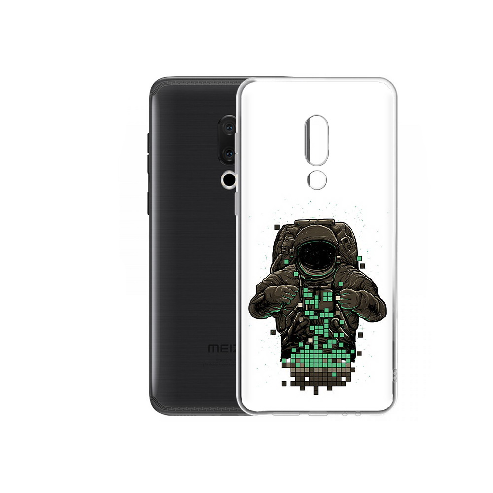 

Чехол MyPads Tocco для Meizu M15 Plus космонавт с пикселями, Прозрачный, Tocco