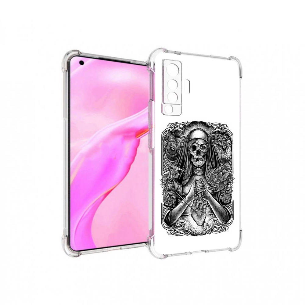 

Чехол MyPads Tocco для Vivo X50 скелет с сердцем (PT226969.391.603), Прозрачный, Tocco