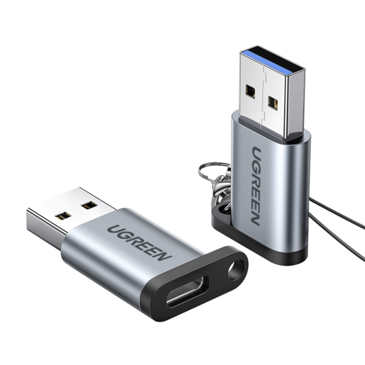 фото Адаптер ugreen us276 (50533) usb 3.0-a to usb-c m/f adpater серый