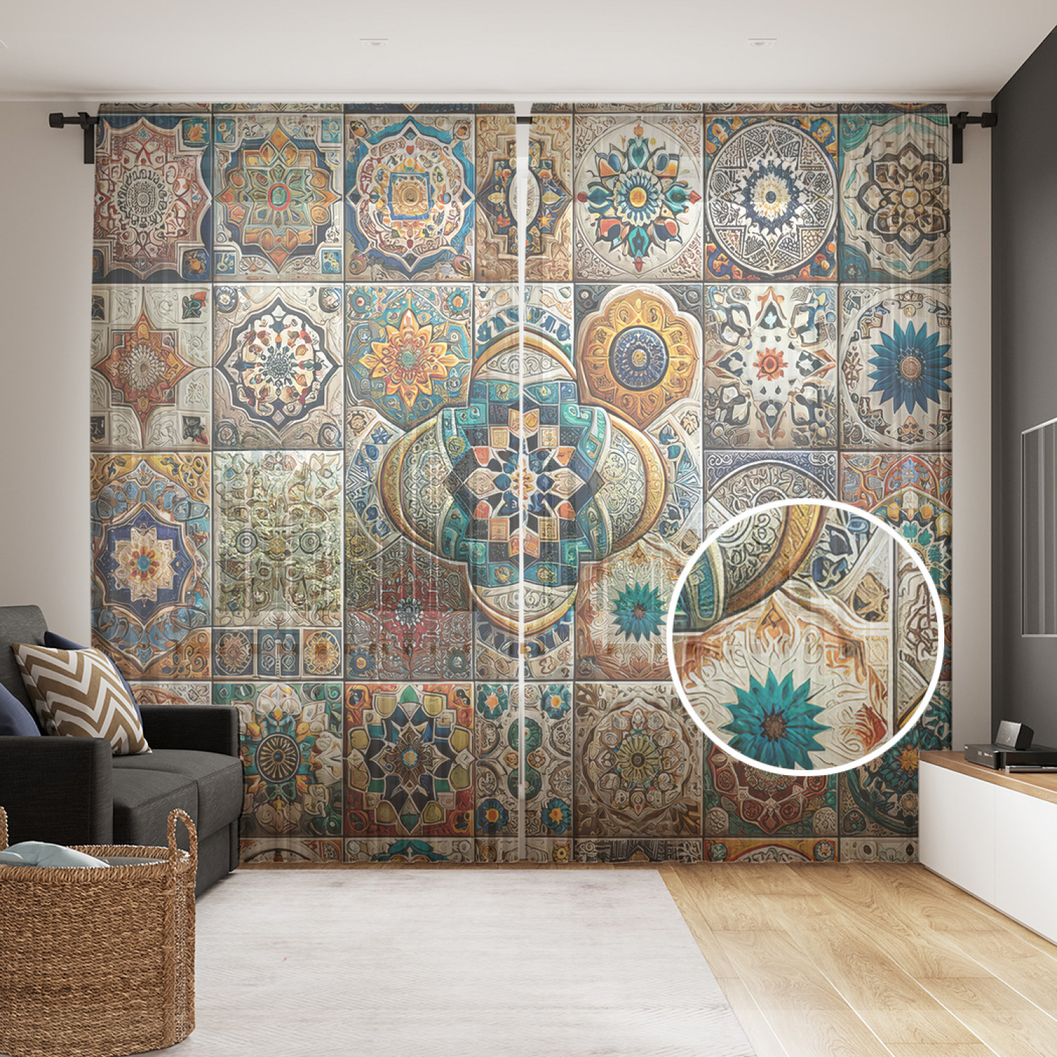 

Тюль сетка в комнату фототюль JoyArty Разнообразие орнаментов 290x265,tul_sd1119_145x26