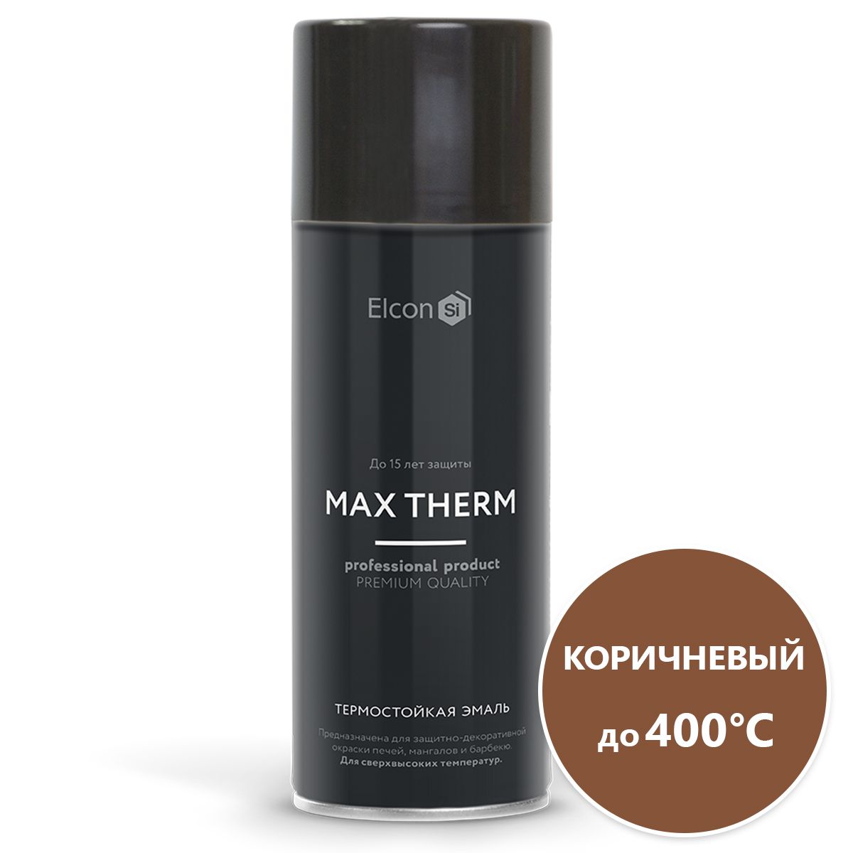 Термостойкая эмаль Elcon Max Therm коричневая, аэрозоль 00-00002976