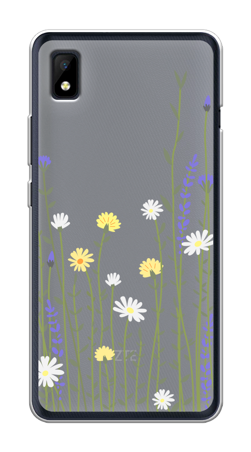 

Чехол на ZTE Blade L210 "Ромашка и лаванда", Зеленый;желтый;прозрачный, 134150-1