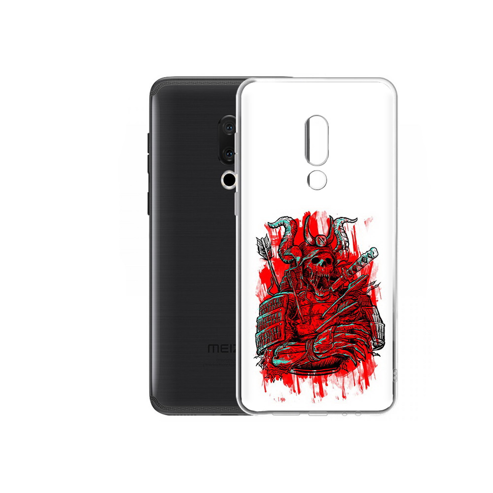 

Чехол MyPads Tocco для Meizu M15 Plus красный скелет воин, Прозрачный, Tocco