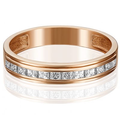 

Кольцо из красного золота с фианитом р. 19 PLATINA jewelry 01-3659-00-501-1110-38, 01-3659-00-501-1110-38