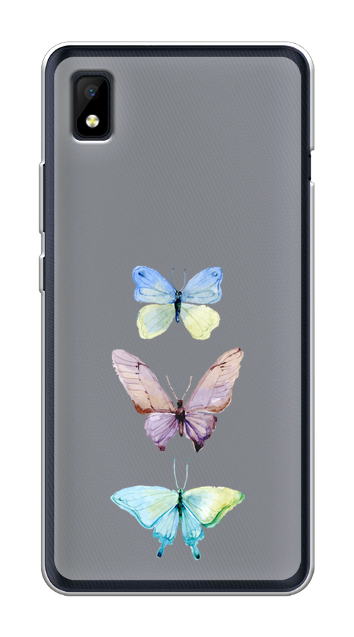 

Чехол на ZTE Blade L210 "Акварельные бабочки", Бирюзовый;розовый, 134150-1