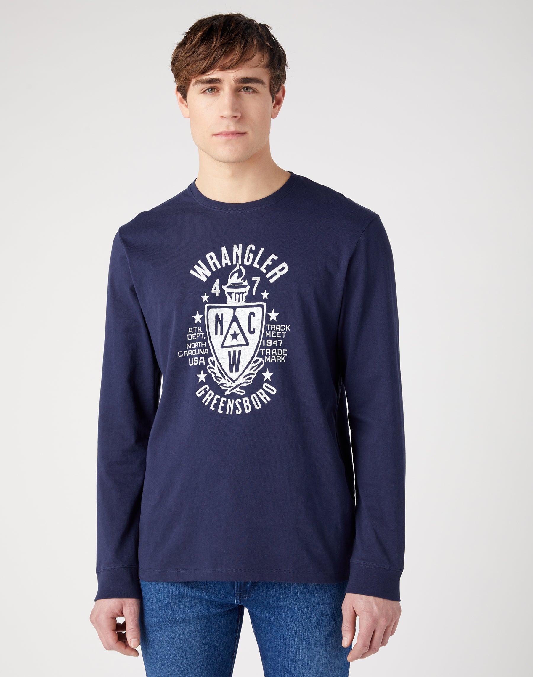 

Лонгслив мужской Wrangler Men Americana Tee синий S, Men Americana Tee