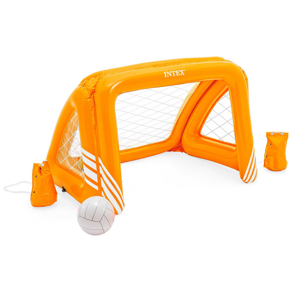 Надувной спортивный набор Intex Водное поло, ворота оранжевые, 2 якорных мешка, мяч ворота футбольные 124х84х76 см с мячом intex 58507np