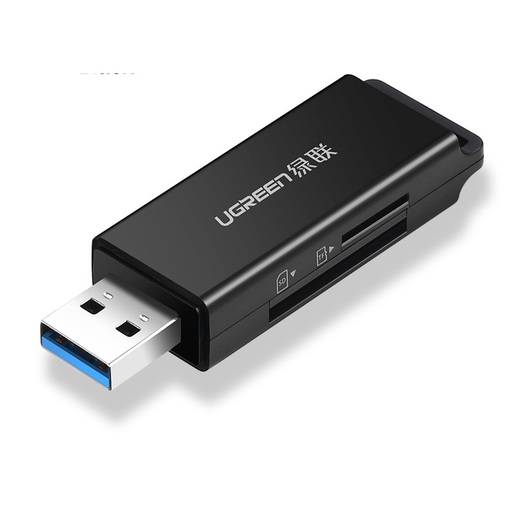 фото Кардридер ugreen cm104 (40752) usb 3.0 to tf + sd dual card reader, черный