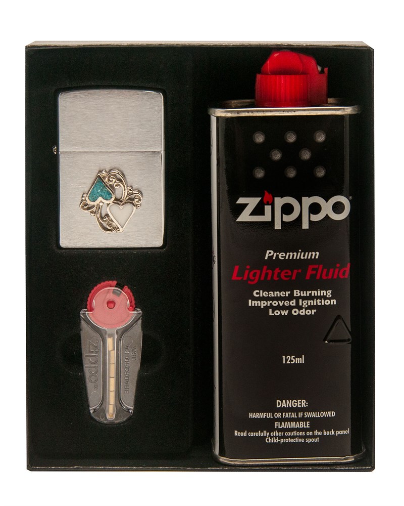 фото Набор zippo: зажигалка 20515 бензиновая, топливо, кремний для зажигалки