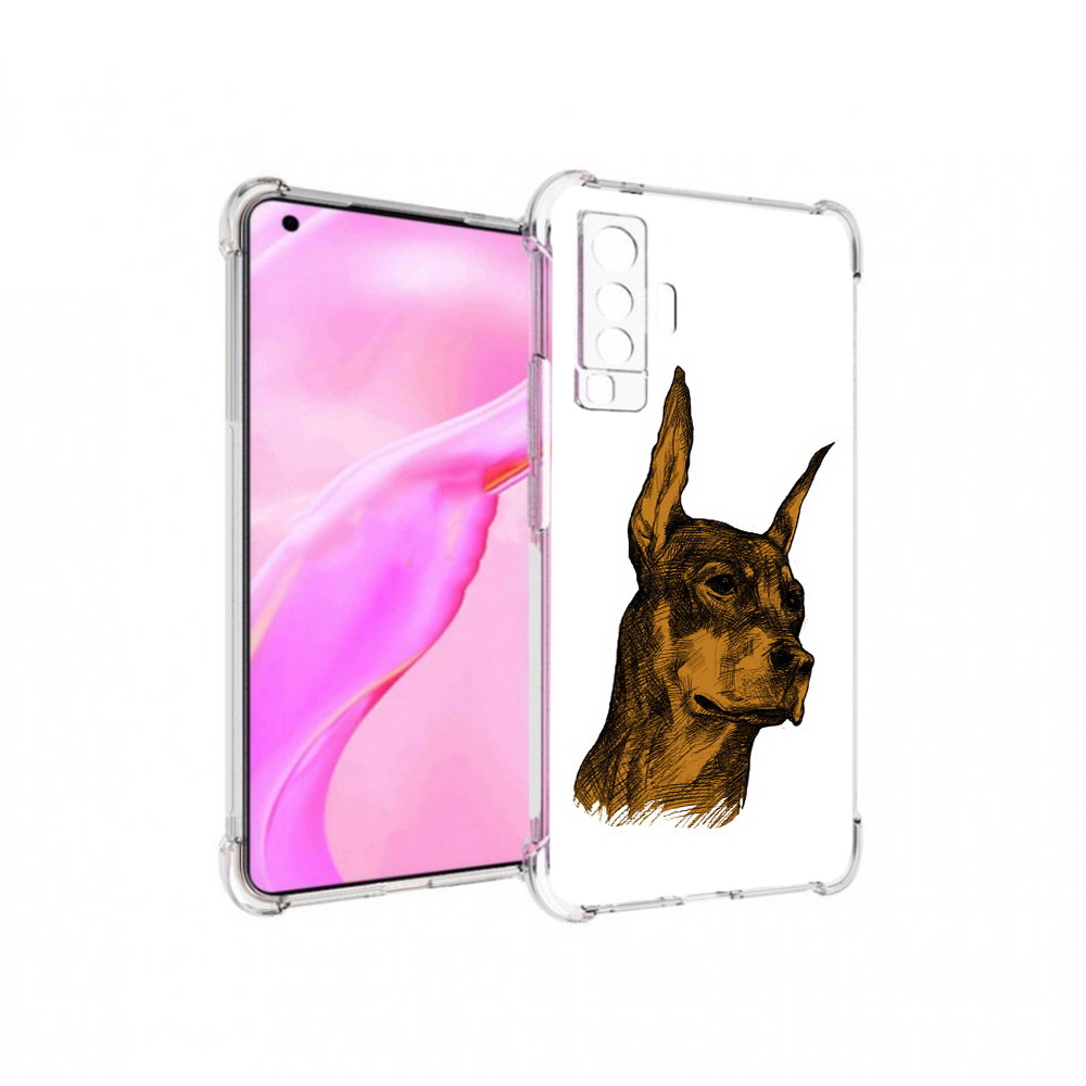 

Чехол MyPads Tocco для Vivo X50 скетч доберман (PT226969.391.605), Прозрачный, Tocco