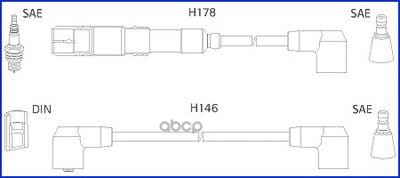 HUCO 134755 Высоковольт.провода ком/кт.  () 1шт