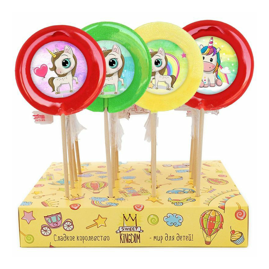 

Карамель леденцовая Sweet Kingdom Единорог на сахаре 40 г в ассортименте