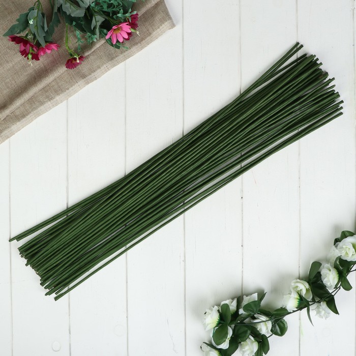 

Проволока для изготовления искусственных цветов "Зелёная" 60 см сечение 4 мм