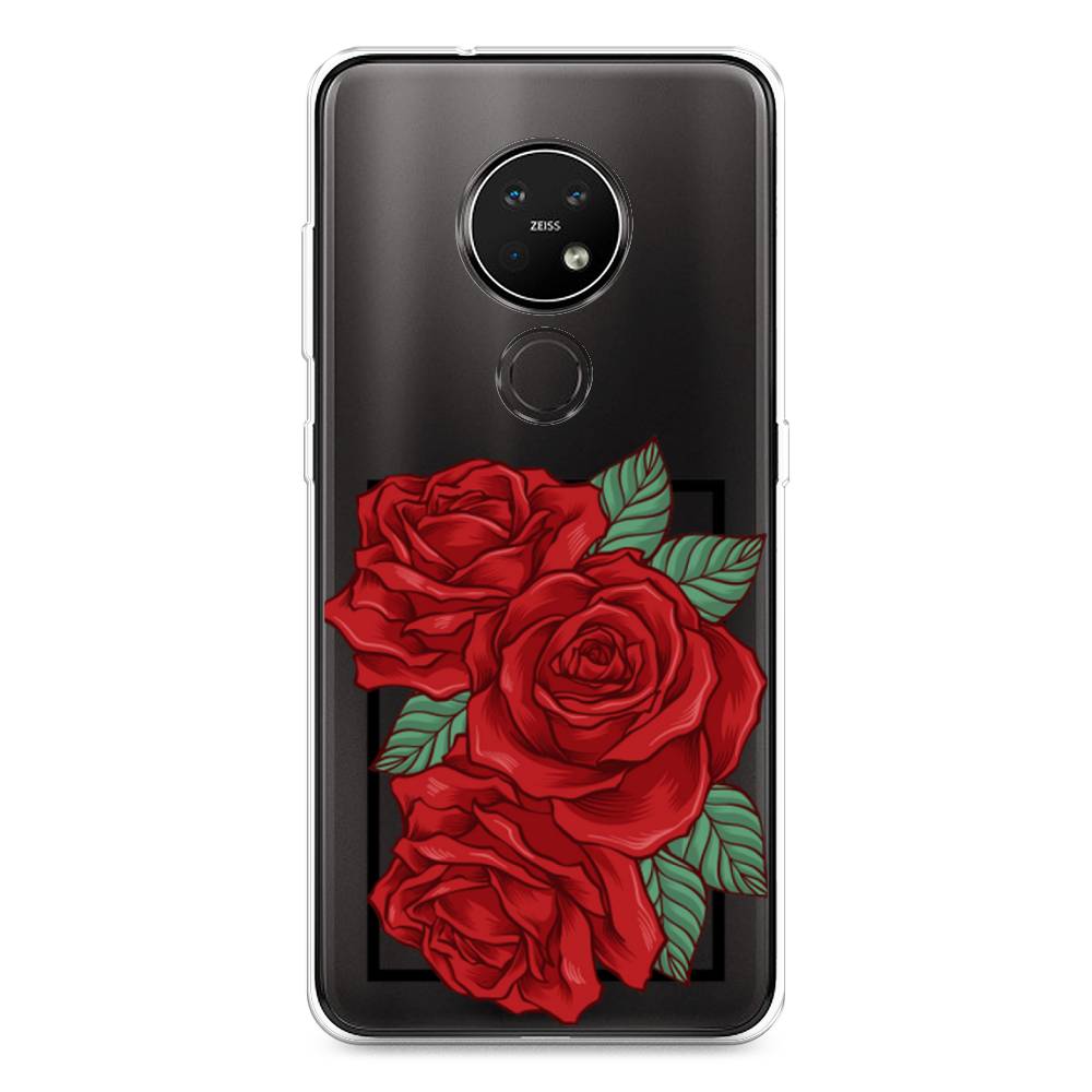 

Чехол на Nokia 6.2 "Три алые розы", Красный, 123050-2
