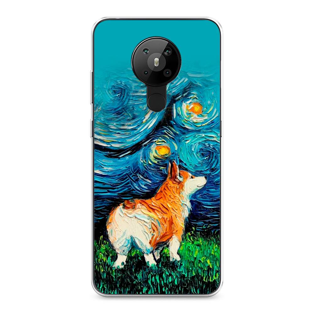 

Чехол на Nokia 5.3 "Корги звёздная ночь", Коричневый;белый;зеленый, 123450-1