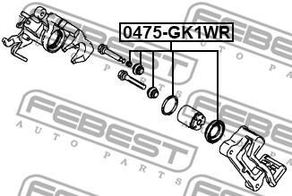 

FEBEST Ремкомплект суппорта задний MITSUBISHI OUTLANDER 2012- 0475-GK1WR 1шт