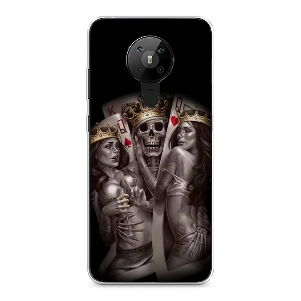 

Чехол на Nokia 5.3 "Карты король и королевы", Серый;желтый, 123450-6