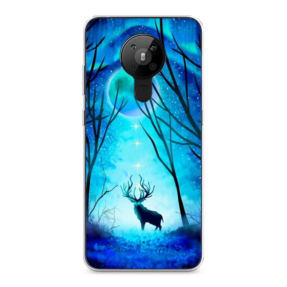 

Чехол на Nokia 5.3 "Олень северное сияние", Синий;черный;голубой, 123450-1