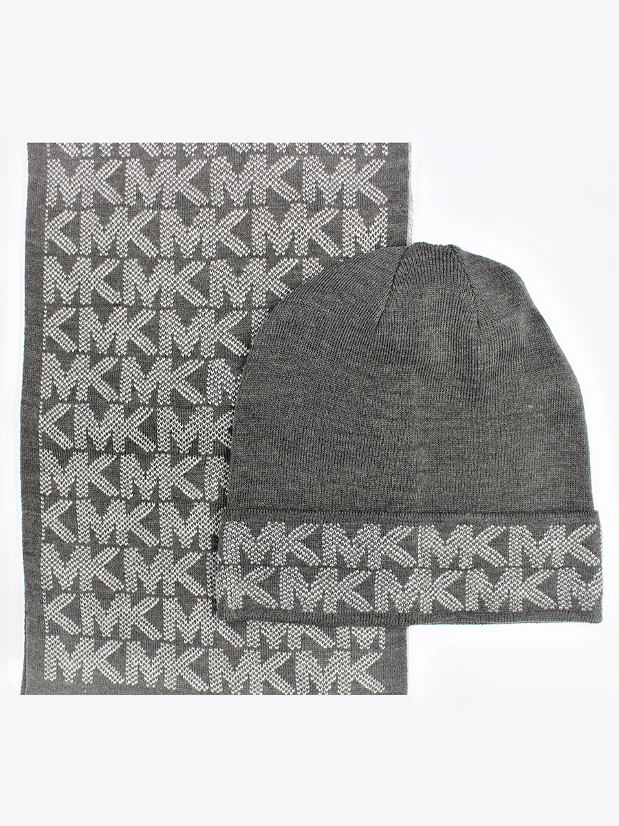 Комплект шапка и шарф женский Michael Kors 539193 графитовый