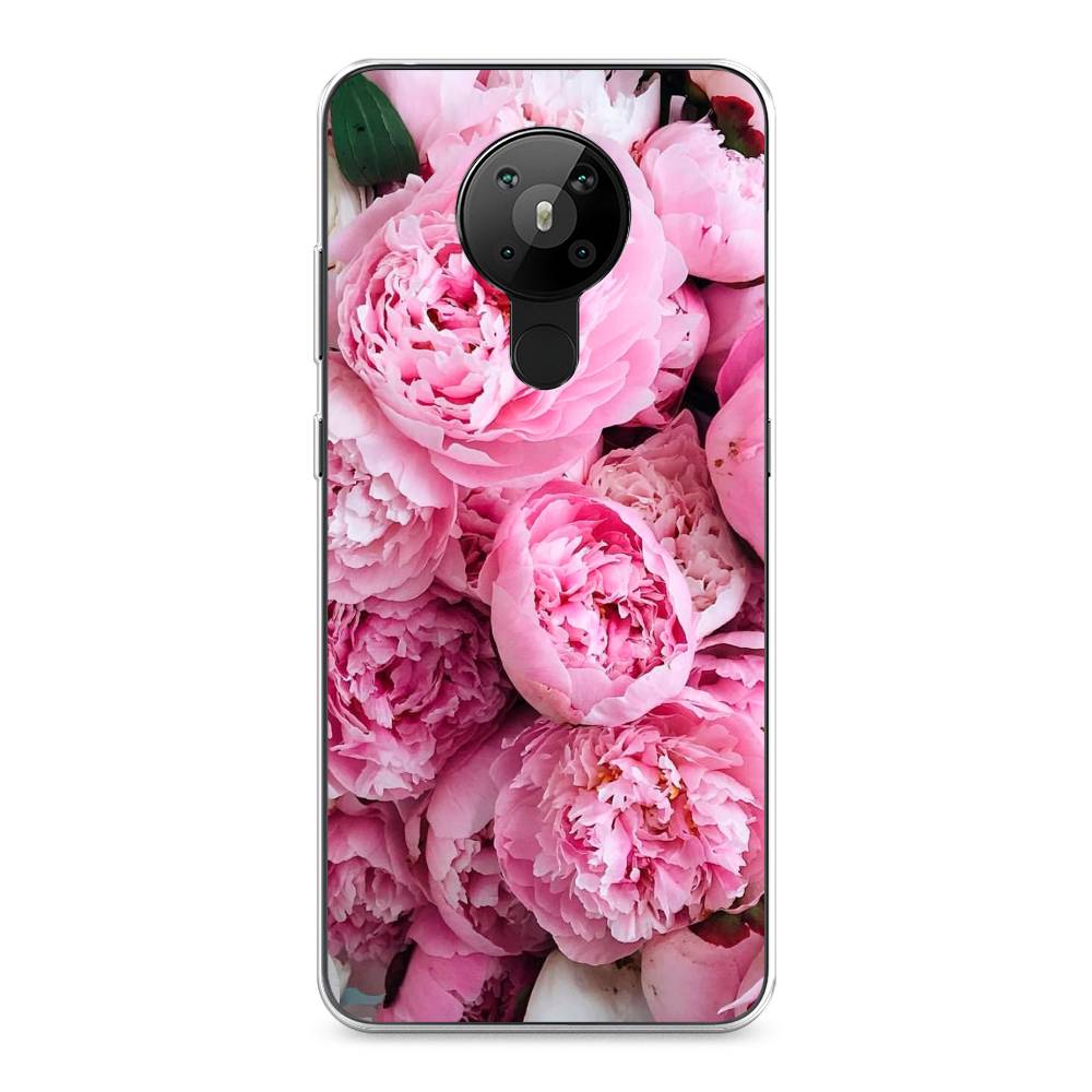 

Чехол на Nokia 5.3 "Розовые пионы", Бежевый;розовый, 123450-2