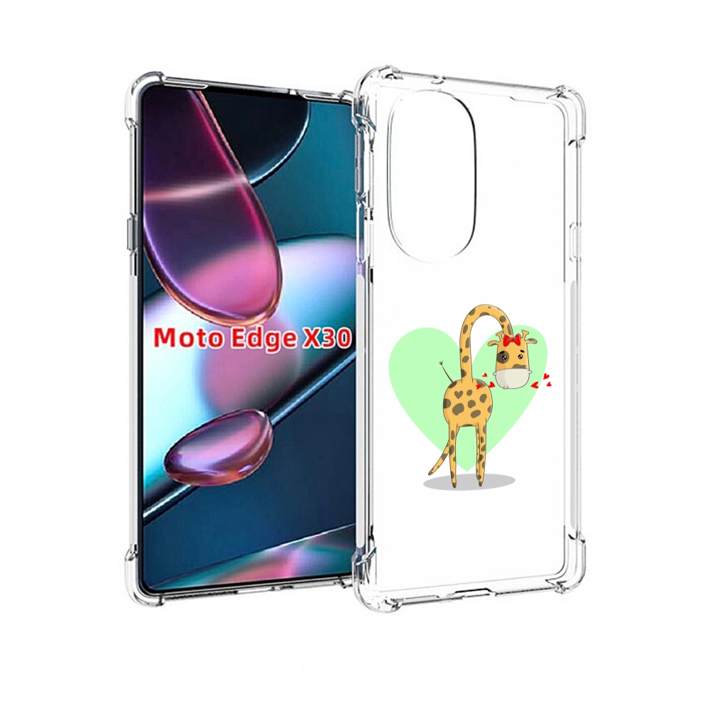 

Чехол MyPads Влюбленный жираф 14 февраля для Motorola Moto Edge X30, Прозрачный, Tocco