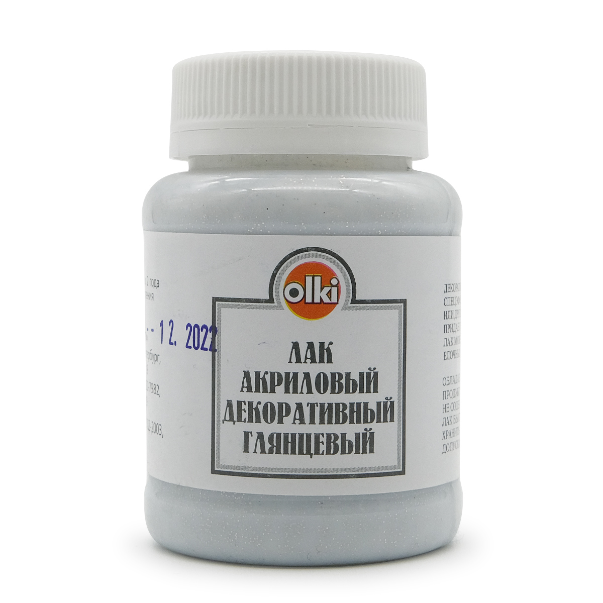 ВМ Лак акриловый декоративный глянцевый с блестками, 100 мл Olki 405004