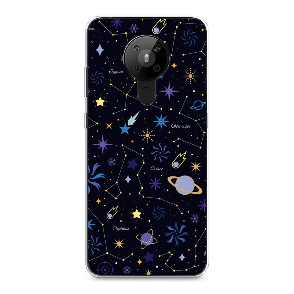 

Чехол на Nokia 5.3 "Цветной космос", Желтый, 123450-2
