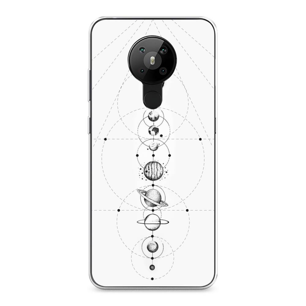 

Чехол на Nokia 5.3 "Парад планет", Серый, 123450-2