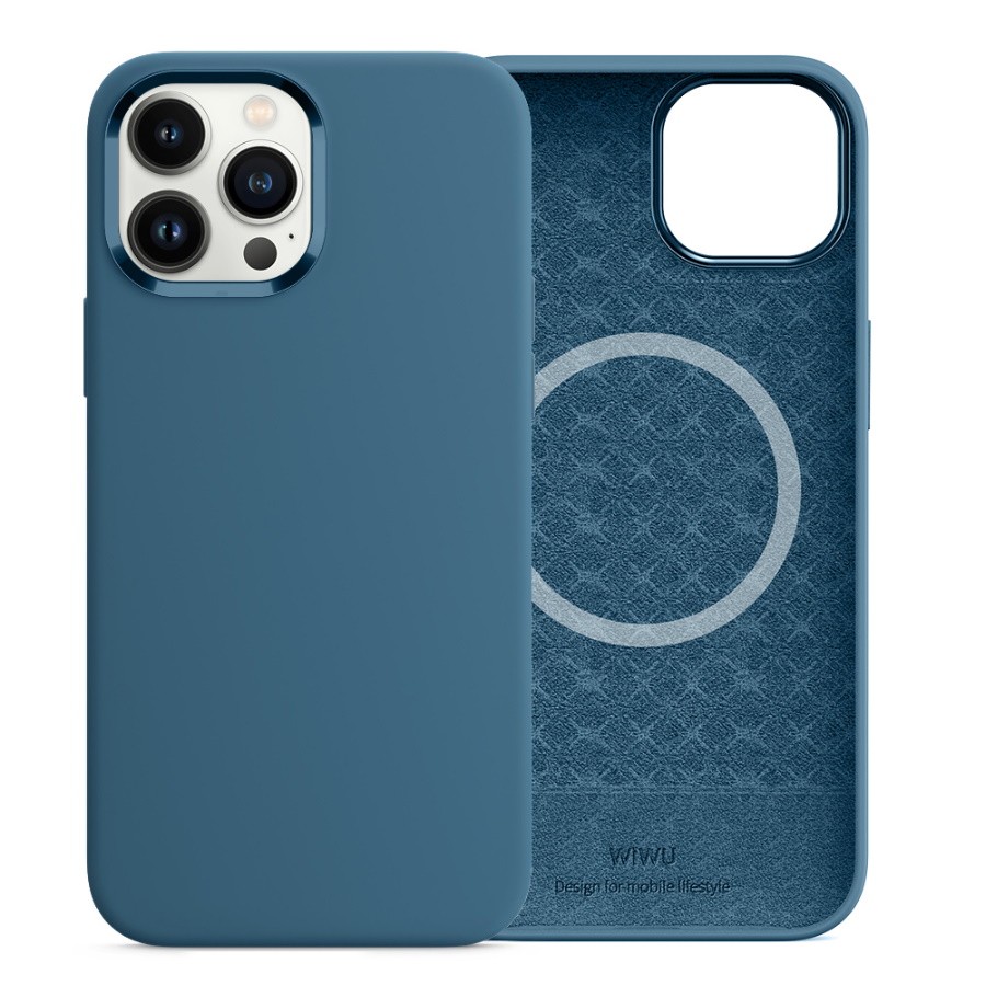 

Чехол WiWU Magnetic Silicone Phone Case для iPhone 13 Pro Max 6.7inch Blue Jay, Синий